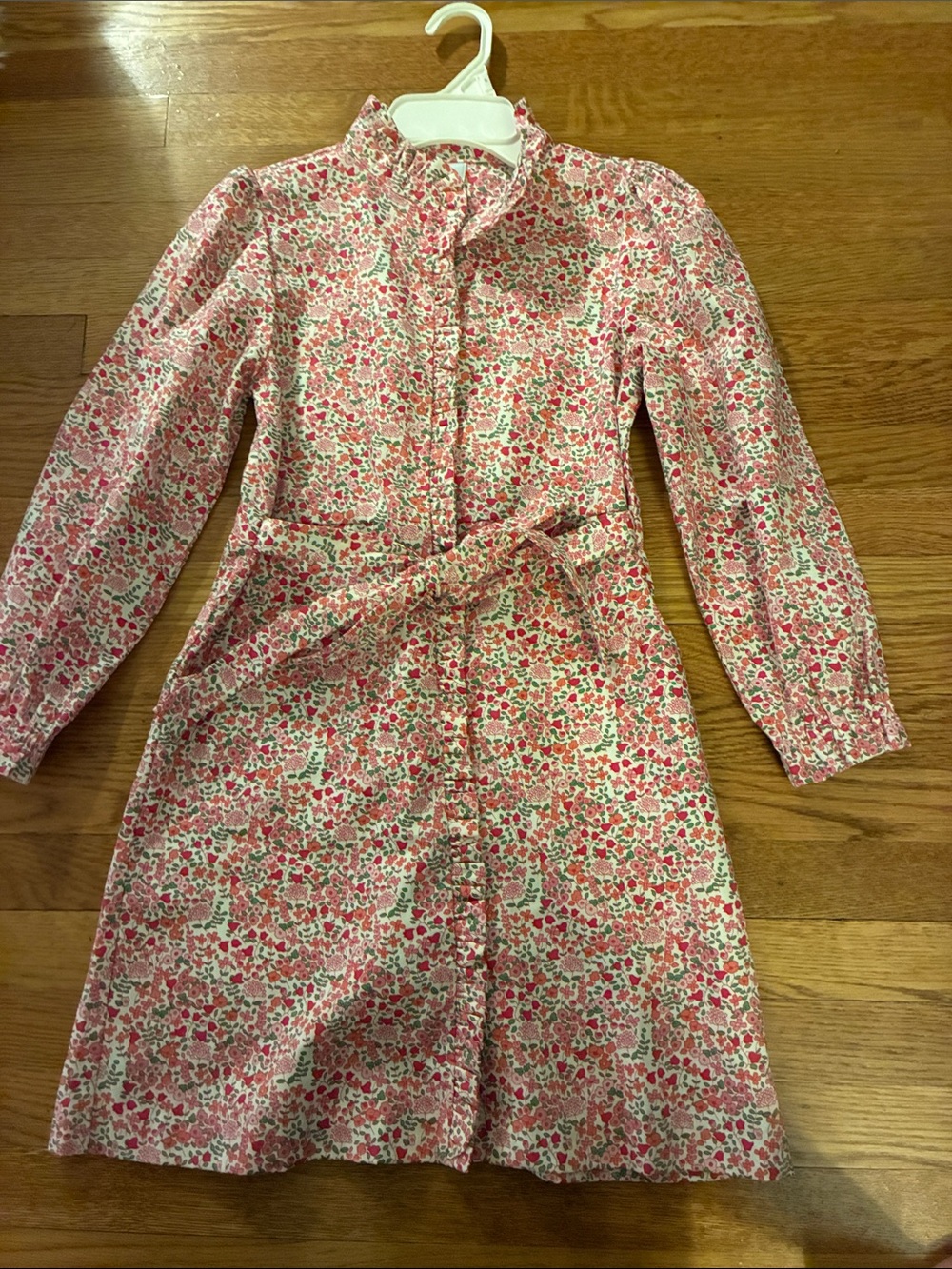 Little English Pink Floral Long-Sleeve Shirt Dress